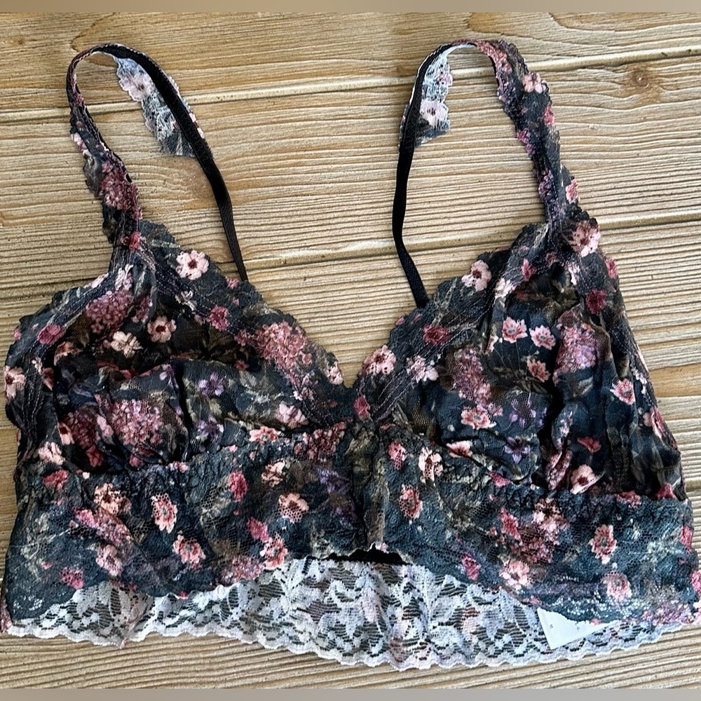 RARE Hanky Panky NWOT Printed Lace Bralette— M